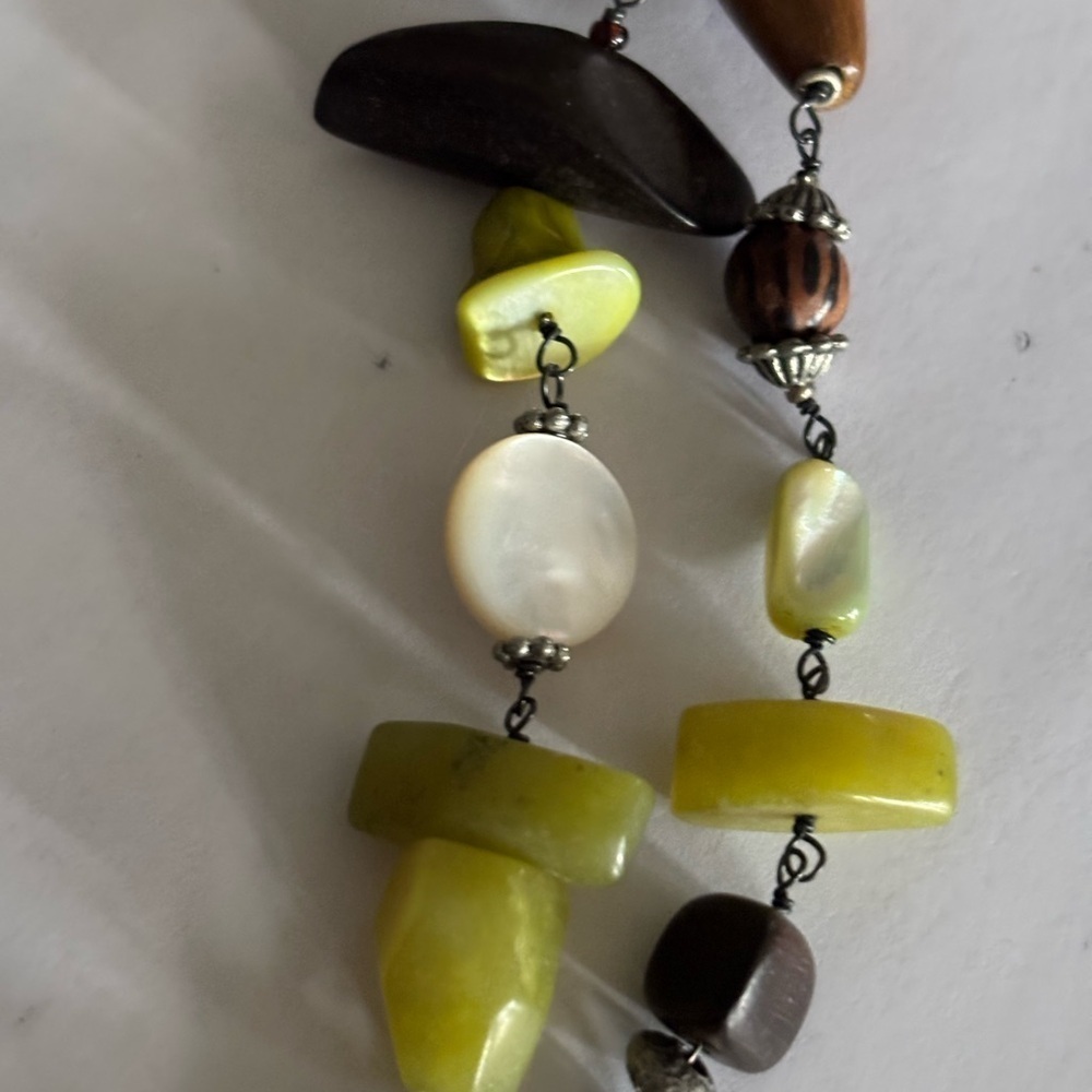 Vintage glass wood bead chain multi-strand necklace
34” - Picture 7 of 7